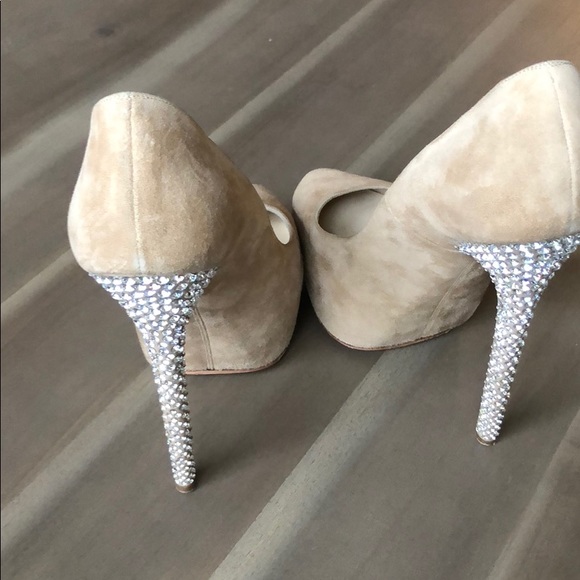 Esam suede Jimmy Choo crystal heel shoe - Picture 8 of 8